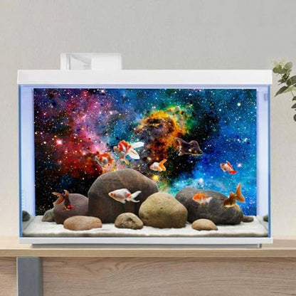48x24 inches Galaxy Aquarium Background Stars Universe Fish Tank Backdrop | AWERT Cloud Colorful Cosmic Mystery Space Terrarium Background - size: 48x24in/120x60cm