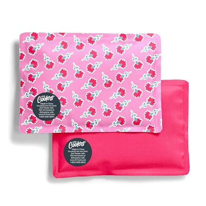 Fit & Fresh Cool Coolers Soft Ice for Lunch Bags 2pk, Flexible Stretch Nylon, Durable, Reusable Lunch Box Ice Packs, Soft Ice, Reusable Freezer Packs, Lunch Ice, Sweet Pink Block Print - color: Sweet Pink Print (2 Pack), size: Standard