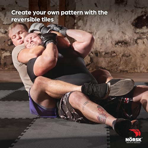 Reversible Gym Exercise Mats 3/4" Thick EVA Interlocking Foam Tiles, Perfect Home Gym Flooring, 20 Tiles & 40 Trim Pieces, 80 Sq. Ft. Reversible, Gray/Black - color: Gray/Black, size: 20 Tiles - 80 Sq. Ft.