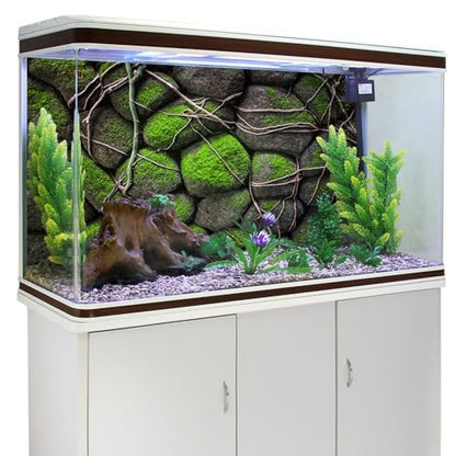 AWERT 72x18 inches Stone Aquarium Background Rock Fish Tank Background Rocky Terrarium Background Vinyl - size: 72x18in/180x45cm