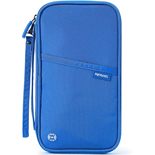 VanFn RFID Travel Passport Wallet, Family Passport Holder, Trip Document Organizer P.Travel Series (Nylon - Blue) - color: A - Nylon - Blue