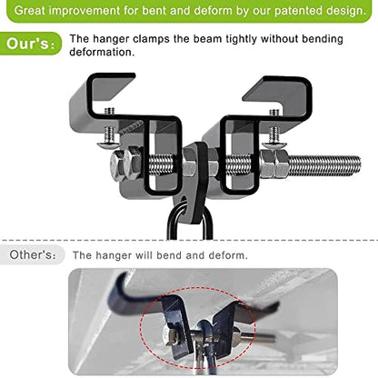 Punching Bag Hanger for I Beam 880 LBs Capacity Heavy Bag Mount Width Adjustable Boxing Bag Holder & Steel Beam Clamp for Beam - color: Hanger & Carabiner(1 Pack)