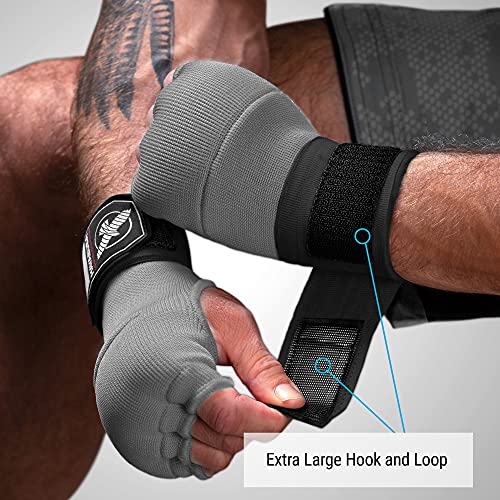 Hayabusa Quick Gel Boxing Hand Wrap Gloves - color: Grey, size: Large