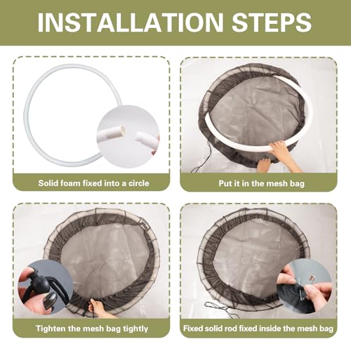 2 Set Floating Flora Fish Barrier, 26in Floating Island Plant Protector | Round Polyester Fine Mesh Pond Corral to Protect Your Plants from Pond Fish