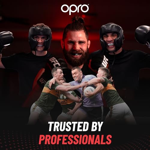 OPRO Instant Custom-Fit Mouthguard – Dentist Level Gum Shield Adult and Kids – OPRO Mouth Guard Boxing and MMA, Self-Fit Gum Shield Rugby – Maximum Protection with Dental Warranty (Black/White/White) - color: Black Jaws - Black/White/White, size: Adult (1