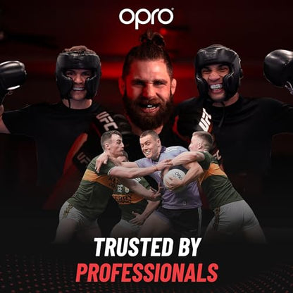 OPRO Instant Custom-Fit Mouthguard – Dentist Level Gum Shield Adult and Kids – OPRO Mouth Guard Boxing and MMA, Self-Fit Gum Shield Rugby – Maximum Protection with Dental Warranty (Red/White) - color: Red/White, size: Youth (Under 10)