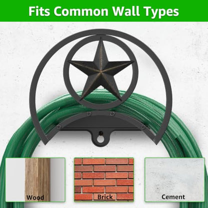GOFORWILD Garden Hose Holder, Holds 125 ft 5/8-in Hose Wall Mount - size: wall mount