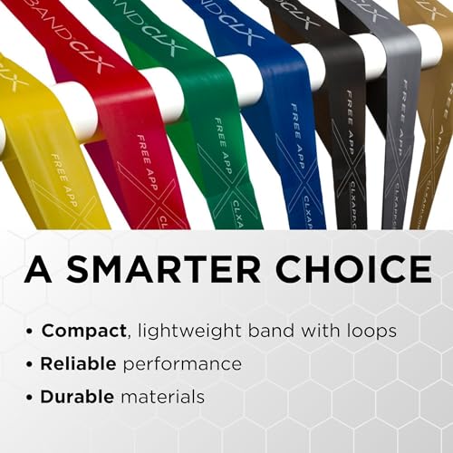 THERABAND CLX Resistance Band with Loops, Fitness Band for Home Exercise and Workouts - color: Red/Green - Medium/Heavy