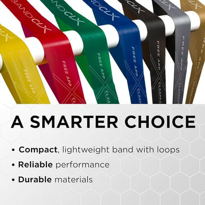 THERABAND CLX Resistance Band with Loops, Fitness Band for Home Exercise and Workouts - color: Red/Green - Medium/Heavy
