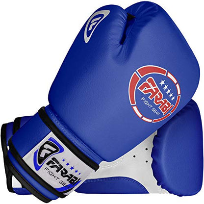 Kids Boxing Gloves for 3-10 Years 4 oz Youth Boxing Gloves Junior Punching Gloves MMA Muay Thai Boys and Girls Training Gloves - color: Blue/White