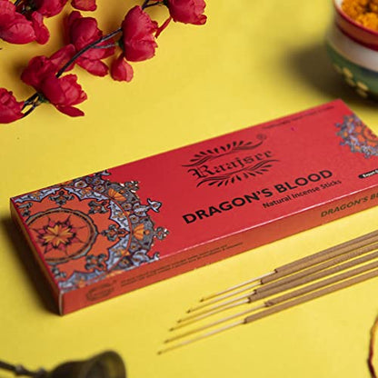 Dragon Blood Incense Sticks, 100%-Natural Charcoal Free Organic Non Toxic Clean Burning Handmade Insence Sticks 100 gm Pack, Meditation Gifts – Spritual Cleansing - color: Dragon Blood