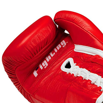 Fury Professional Lace Training Gloves - Lace Up Sparring Gloves for Boxing, Bag, and General Training - color: Red, size: 12 oz