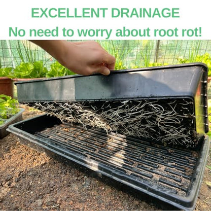 1020 Trays Set - 5 Pack (10 Pcs) Durable 1020 Mesh Tray and No-Hole Tray, Ideal Soil Blocking Trays for Seedlings, Microgreens, and Hydroponics, Heavy-Duty - size: 1020 tray 5pcs+mesh tray 5pcs