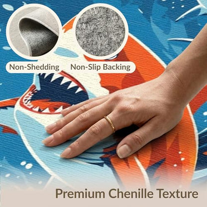 4'x6' Washable Graphic Wave Accent Rug, Navy Blue Non-Shedding Small Carpet Pet Friendly & Non-Slip for Playroom, Bedroom, Reading Nook | Ref:2070038 - color: Blue/Pattern 15, size: 4' x 6' (Rectangular)