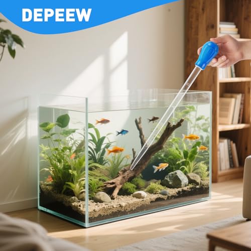 27.7IN Extra Long Turkey Baster for Aquarium, Blue, 50ml | Plastic Turkey Baster Long Syringe, Waste Remover for Aquarium Vacuum, Siphon for Fish Tank, Fish Waste Collector