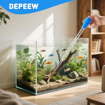 27.7IN Extra Long Turkey Baster for Aquarium, Blue, 50ml | Plastic Turkey Baster Long Syringe, Waste Remover for Aquarium Vacuum, Siphon for Fish Tank, Fish Waste Collector
