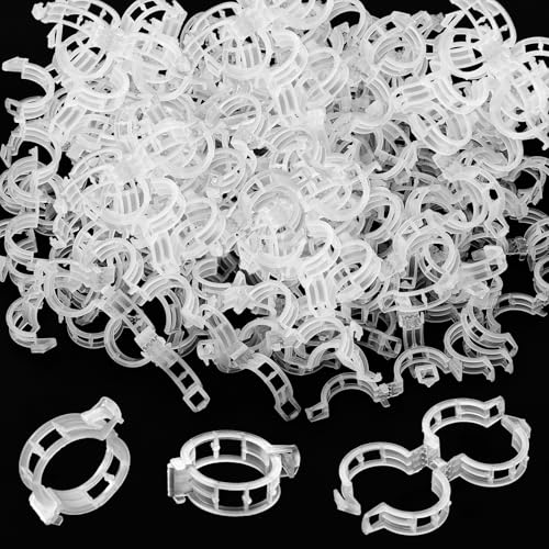 OJYUDD 200 Pcs White Plant Support Garden Clips,Secured Plastic Plant Clip,Tomato Vine Clips,Climbing Plant Support Clips for Flower Vine Twine Orchid - color: White, size: 200 Pcs