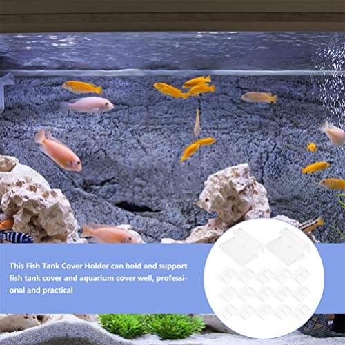 Ipetboom 16pcs Aquarium Lid Clips for Acrylic Support Racks for Fish Tank Securely Prevents Fish Jumping Aquarium Accessory for Easy Maintenance