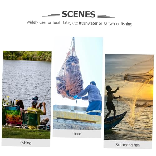 Kisangel 11.81 Inch Fishing Net Head Reinforced Landing Net Attachment Lightweight Portable for River Lake Stream Angling Fishing Equipment