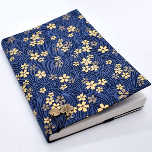 BLBMH B6 Fabric Notebook Cover 5x7.2 Women Small Book Cover - Sakura Blue - color: Sakura Blue, size: 7.2in