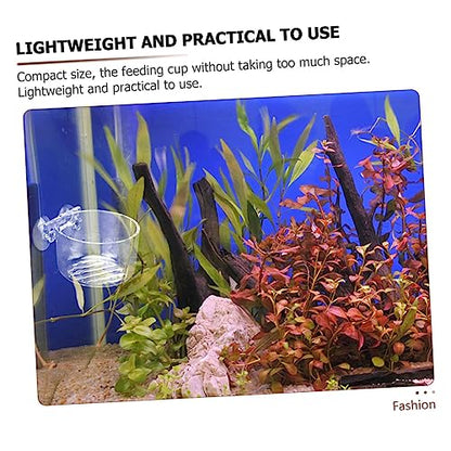 Abaodam Fish Feeder Bowl for Aquarium Feeding Holder with Cup Design for and Fish Easy to Use Feeding Container for Aquatic Pets