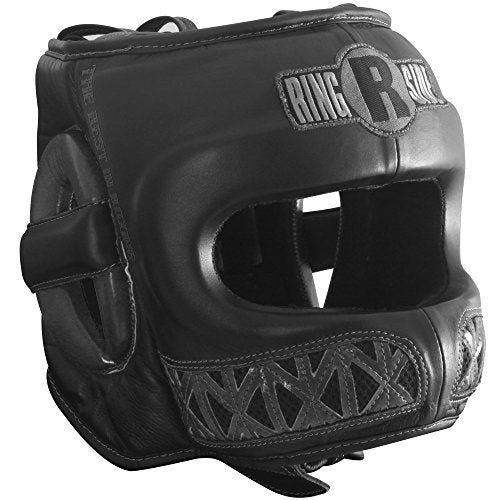 Ringside Youth Deluxe Face Saver Boxing Muy Thai MMA Sparring Head Protection Kids Headgear - color: Black/Lime, size: Medium