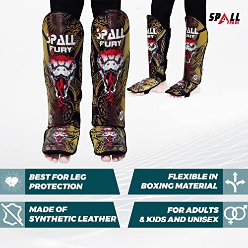 MMA Shin Instep Pad Kick Thai Pad Kick Boxing Guard Protector Leg Foot Guard(Gold Black-XL)
