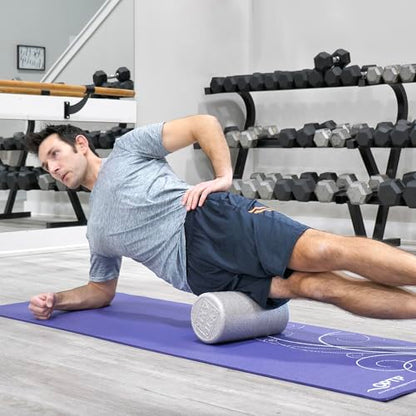 OPTP Silver AXIS Moderately Firm Foam Roller – Round, Silver, 12" x 6" | Moderate density for sports medicine, physical therapy, Pilates, yoga, trigger point myofascial release, Heat-molded EPP foam - size: Silver - 12" x 6" Round