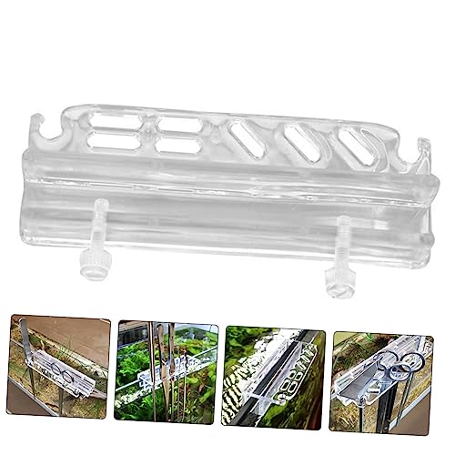 Totority Acrylic Aquarium Tool Holder for Water Plants Wall-Mounted Storage Rack for Fish Tank Maintenance Multiple Tool Slots for Scissors and Tweezers