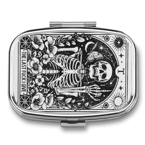 Metal 2 Compartment Pill Organizer Travel Friendly Portable Compact Pill Box Cute Pill Case to Hold Vitamins,Fish Oil,Supplements,Meds,Tablet for Purse,Pocket. (Last) - color: Last