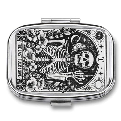 Metal 2 Compartment Pill Organizer Travel Friendly Portable Compact Pill Box Cute Pill Case to Hold Vitamins,Fish Oil,Supplements,Meds,Tablet for Purse,Pocket. (Last) - color: Last