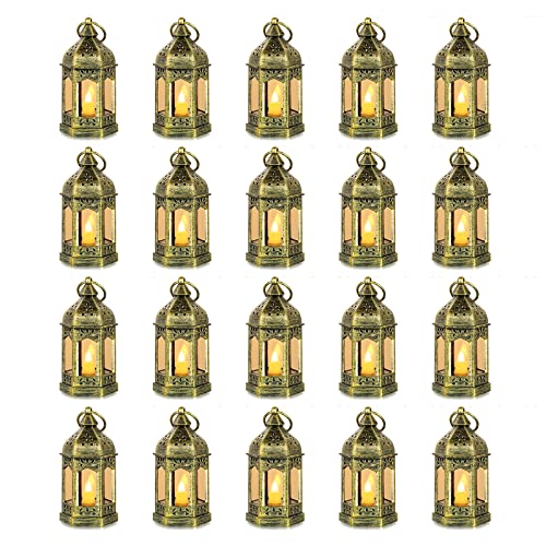 Romadedi Mini Lanterns Decorative, Gold, Pack of 20 - color: Gold