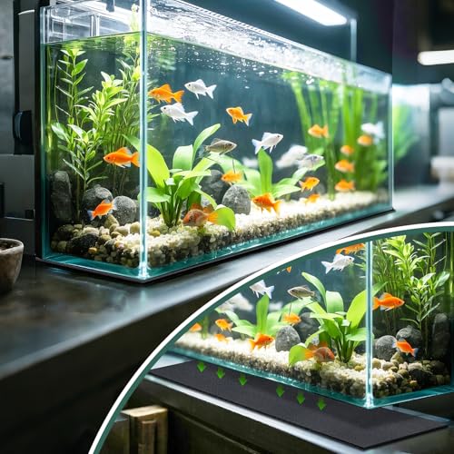48x24 Inch Aquarium Leveling Mat - Neoprene Non-Slip Shockproof Fish Tank Pad, 0.2" Thick Waterproof Tank Base Cushion for Uneven Surfaces, Cut-to-Size Floor & Desktop Protector - size: 48x24 Inch, style: No Glue