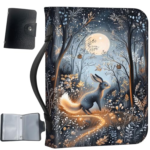 PU Leather Bible Cover with Handle & Pockets, Large Capacity Bible Case, Water-Resistant Scripture Organizer Bag with Bonus Card Holder, Christian Gift for Women & Men, Hare - color: Hare