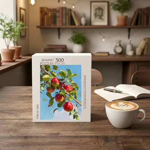 Apple Kitchen Cooking Lovers Food Jigsaw Puzzle - 500 Pieces Wooden Puzzle for Adults, Wall Art Gift, Finished Size: 20 x 15 Inch - color: Apple Kitchen Cooking Lovers - 500 Pieces