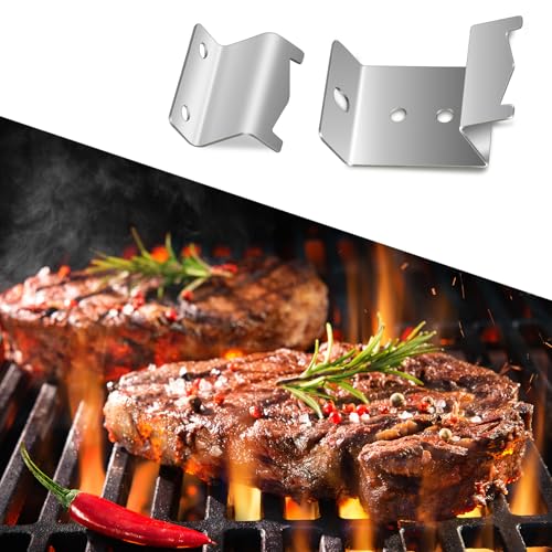 Stainless Steel Heat Plate Brackets, Burner Hanger Brackets Replacement for Chargriller 5050, 3001, 3008, 3030, 4000, 4208, 5072, 5252, 5650, 5050 Duo, Included Mounting Screws, Set of 6