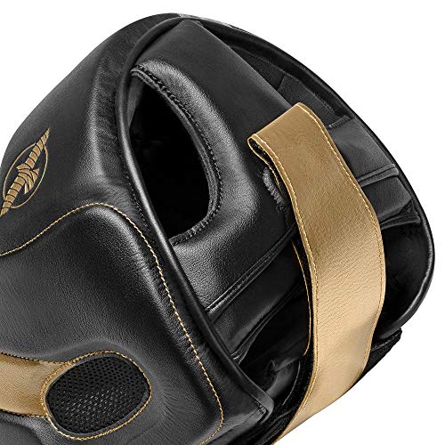 Hayabusa T3 Adjustable MMA Headgear - color: Black/Gold, size: Medium