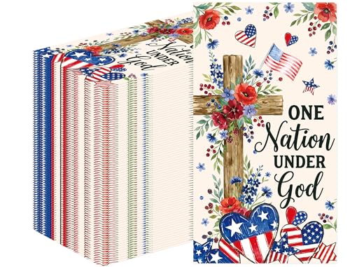 Rakuto 4th of July Patriotic Napkins Decorations, 100PCS Fourth of July Paper Napkins Party Decoration, Red White Blue Star Napkin for Memorial Day Election Day Independence Day Decor - style: 4th of July