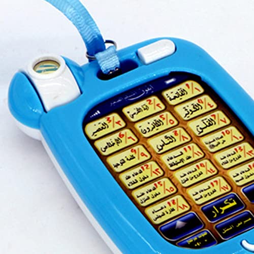 Arabic Quran Learning Toy Interactive Language Puzzle Toys Operated Educational Electronic Phone with Suitable for Preschool - color: Blue A