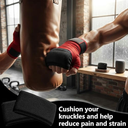 1/2/4pairs Knuckle Guards for Boxing Gel Hand Guard Protection Boxing Knuckle Pads Gel Hand Wraps for Men Women Fitness Athletes Muay Thai Kickboxing MMA Combat Sports Training Sparring Supplies - color: black