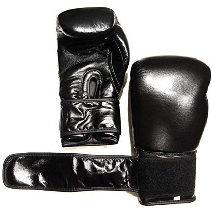 Top Grade Leather Boxing Gloves for Men and Women - Muay Thai Training Kickboxing Fighting Multi Layer Foam Sparring Gloves - Safety Strap Boxing Gloves with Black Palm 20oz, 22oz, 24oz - size: 22oz
