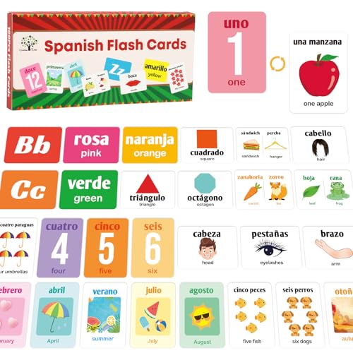 Ceiba Tree Spanish Flash Cards 100 English to Spanish Bilingual Flashcards