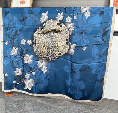 XL 43 Inch Extra Large Square Scarf Fashion Scarves Silk Feeling Hair Scarf Wrapping Scarfs Night Sleeping Headscarf - color: Ba1036
