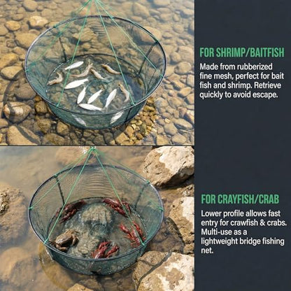 Persei Foldable Fishing Net Hand Casting Cage Crab Net for Fish Shrimp Minnow Crayfish Crab - color: Small 31.5inch/80cm