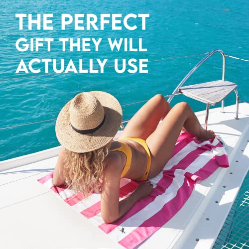 Dock & Bay Beach Towel - Quick Dry, Sand Free - Compact, Lightweight - 100% Recycled - Includes Bag - Cabana - Phi Phi Pink - Large (160x90cm, 63x35) - color: Cabana - Phi Phi Pink, size: Large (160x90cm, 63x35")