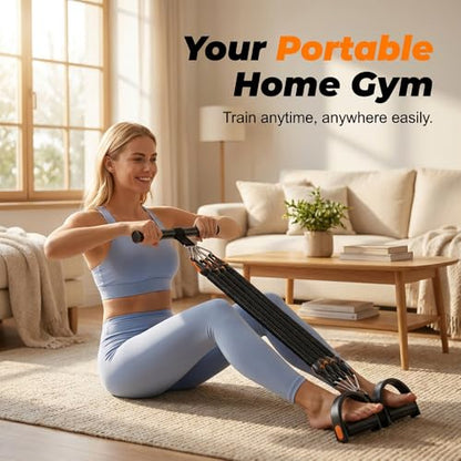Pedal Resistance Band with Handle, 2026 Upgrade Multifunction Pedal Resistance Band, Elastic Pull Rope for Abs, Legs, Glutes, Arms, Waist - color: Black, size: 25-50 lb