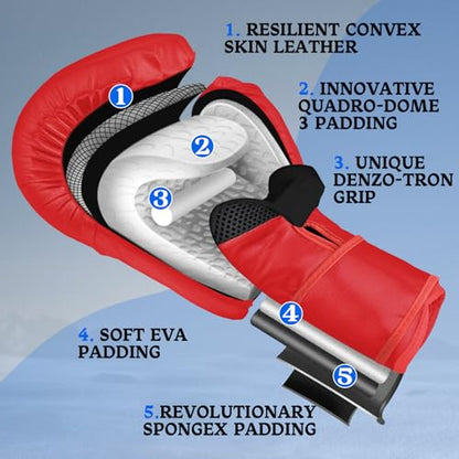 Boxing Gloves for Men Women, Training Sparring Boxing Gloves, Heavy Punching Bag Workout Gloves for Boxing Kickboxing Muay Thai Mixed Martial Arts MMA Training - color: Red
