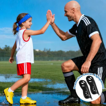 Soccer Shin Guards, 2 Pair Lightweight and Breathable Shin Guard Sleeves for Adults Football Player, Calf Protective Gear Shin Guards for Men Women (Bigger Shin Guards) - color: Black White