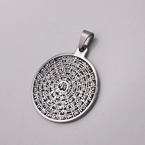 ZKDC Asma-ul-Husna 99 Names of ALLAH stainless steel 60 cm chain necklace for man women Islamic muslim jewelry