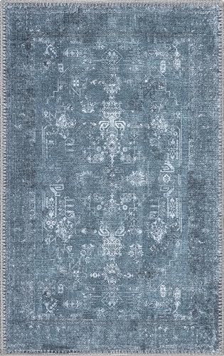 RugOver Machine Washable Area Rug, Pet-Friendly and Non-Slip Indoor Carpet for Kitchen, Bathroom, Living Room, Home Floor Decoration (Spruce/Stone, 2' x 3') - color: 1791, size: 2' x 3' (Rectangular)